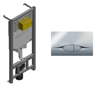 Комплект Jacob Delafon E21822-CP с инсталляцией E29025-NF и клавишей E29027-CP хром